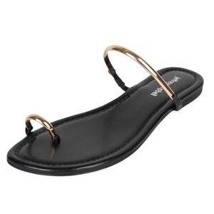 Jeffrey Campbell Discreet Black And Gold Sandals